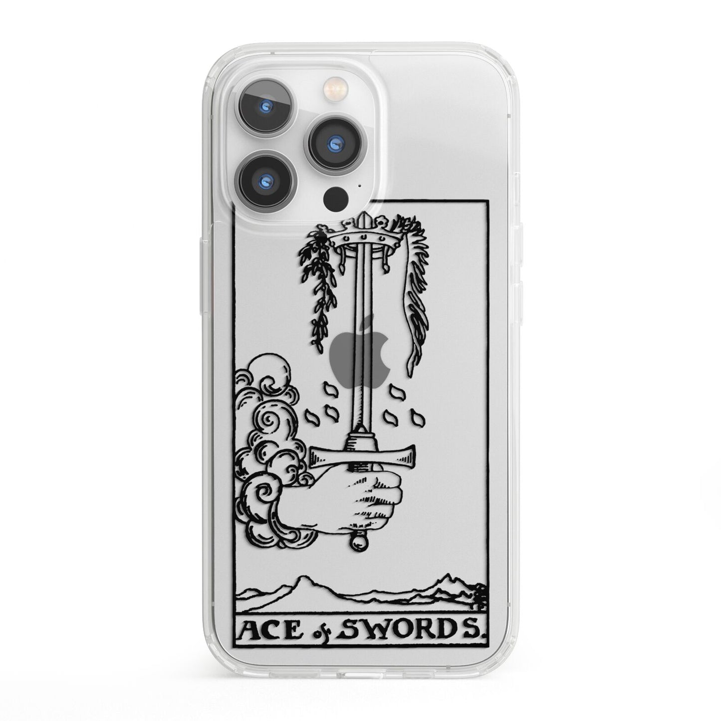 Ace of Swords Monochrome iPhone 13 Pro Clear Bumper Case