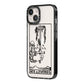 Ace of Swords Monochrome iPhone 14 Black Impact Case Side Angle on Silver phone
