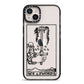 Ace of Swords Monochrome iPhone 14 Plus Black Impact Case on Silver phone