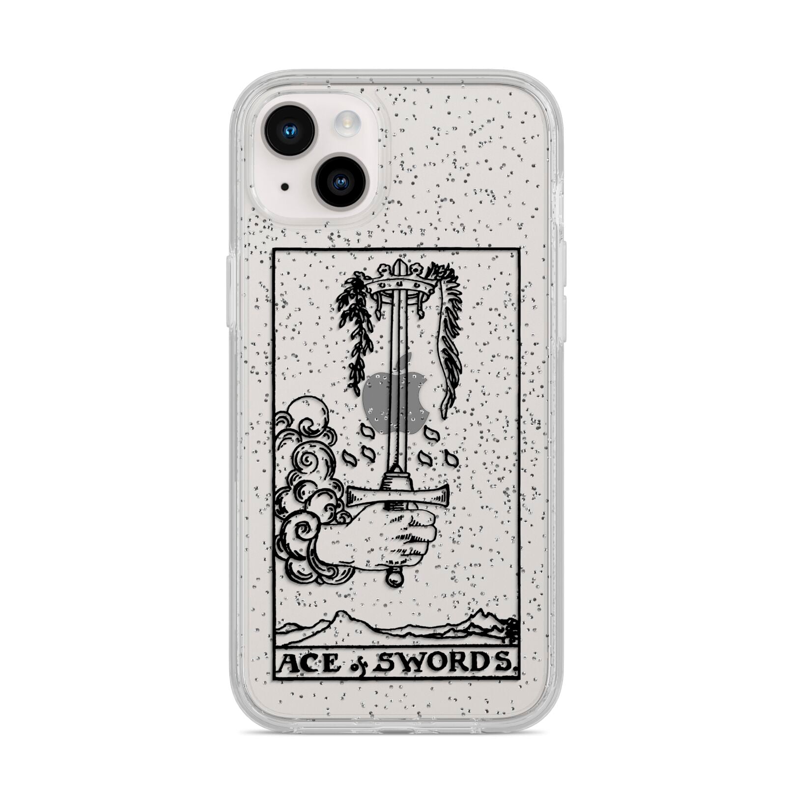 Ace of Swords Monochrome iPhone 14 Plus Glitter Tough Case Starlight