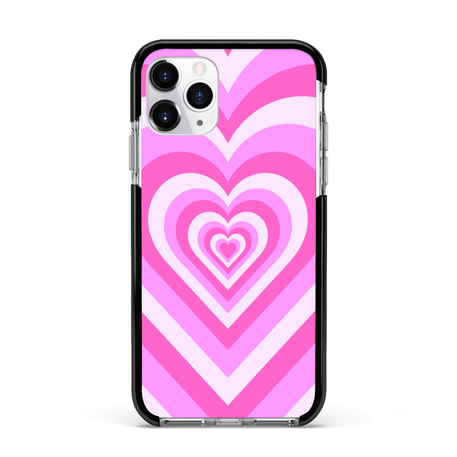 Aesthetic Heart Apple iPhone 11 Pro in Silver with Black Impact Case