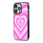 Aesthetic Heart iPhone 13 Pro Black Impact Case Side Angle on Silver phone