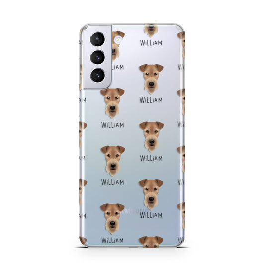 Airedale Terrier Icon with Name Samsung S21 Plus Phone Case