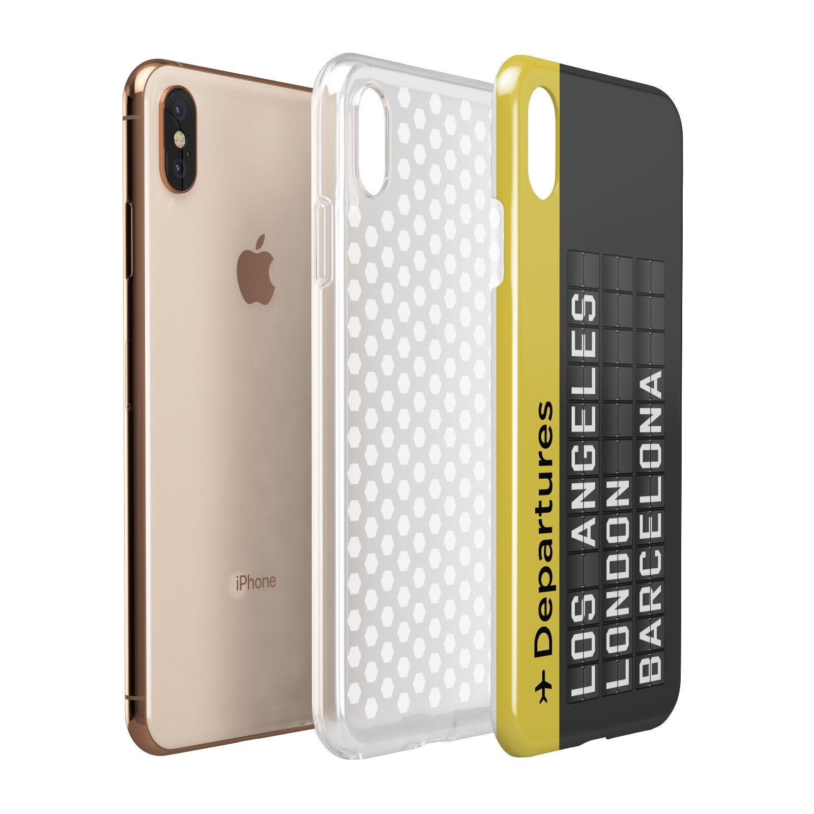 Airport Departures Board Apple iPhone Xs Max 3D Tough Case Expanded View