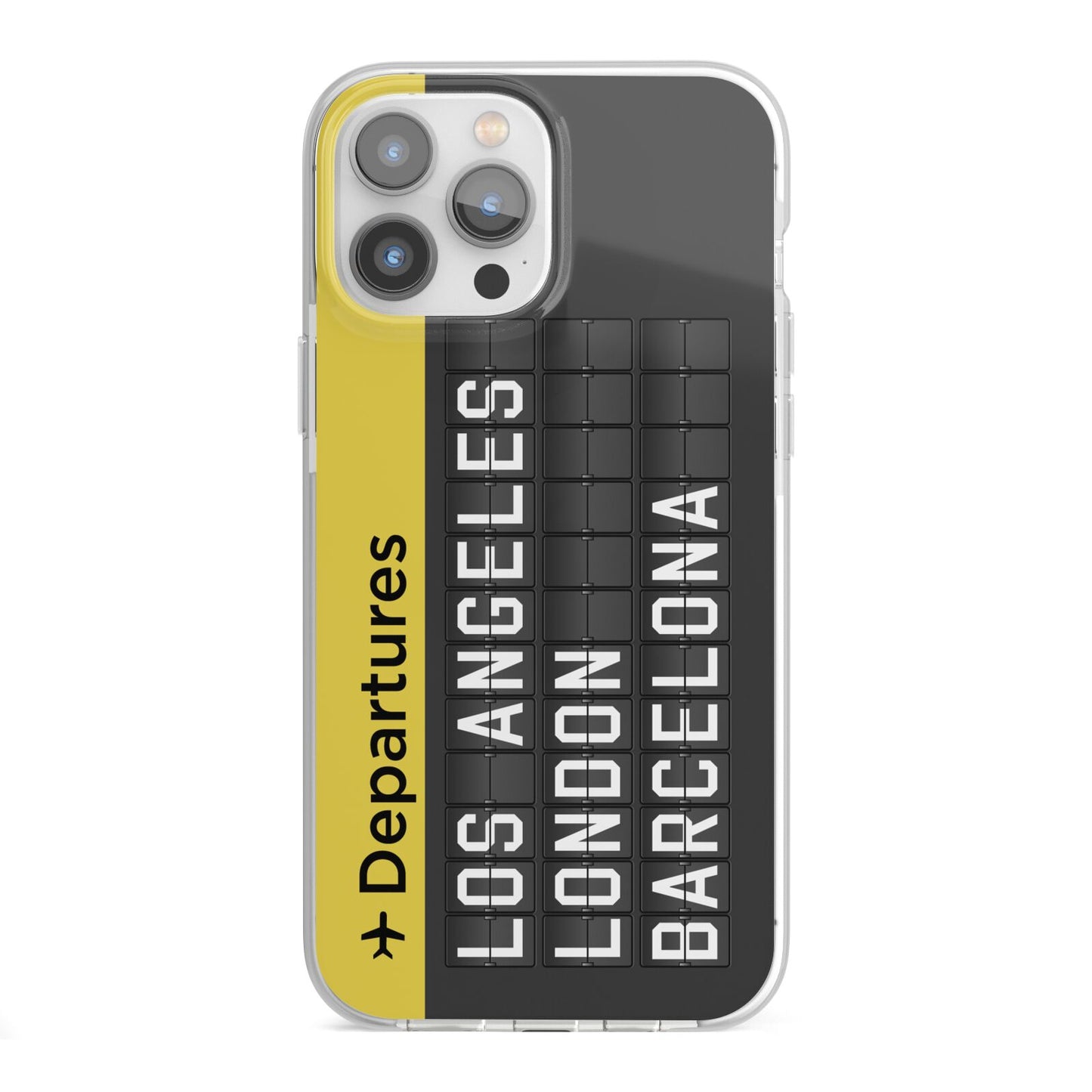 Airport Departures Board iPhone 13 Pro Max TPU Impact Case with White Edges