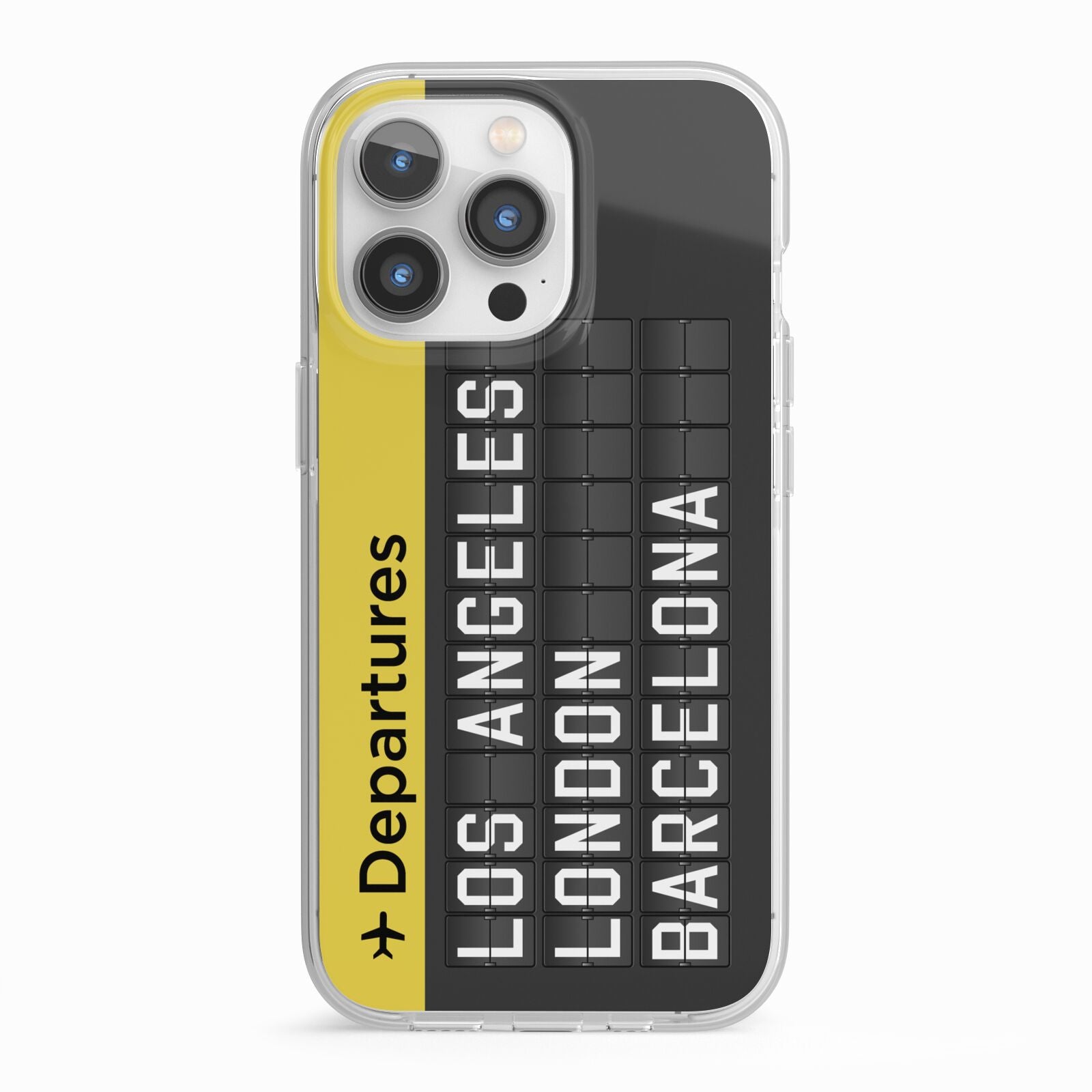 Airport Departures Board iPhone 13 Pro TPU Impact Case with White Edges