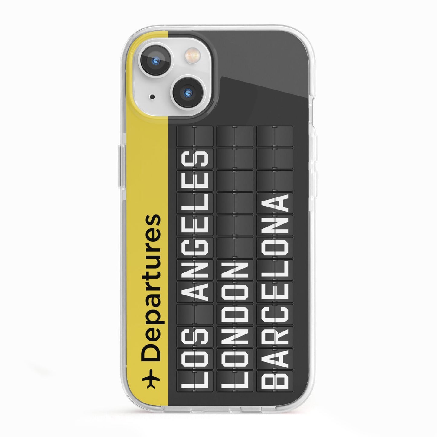 Airport Departures Board iPhone 13 TPU Impact Case with White Edges
