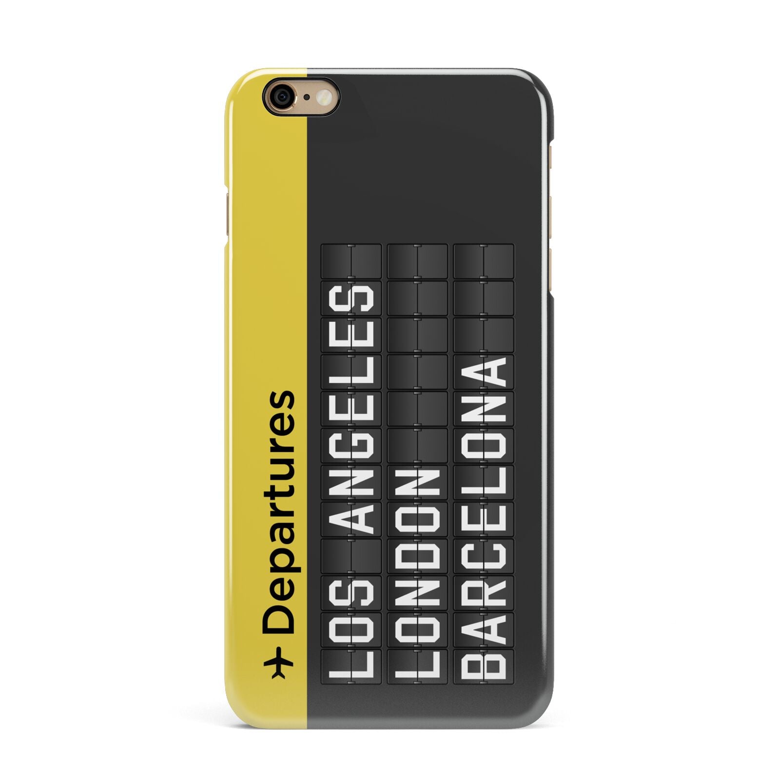 Airport Departures Board iPhone 6 Plus 3D Snap Case on Gold Phone