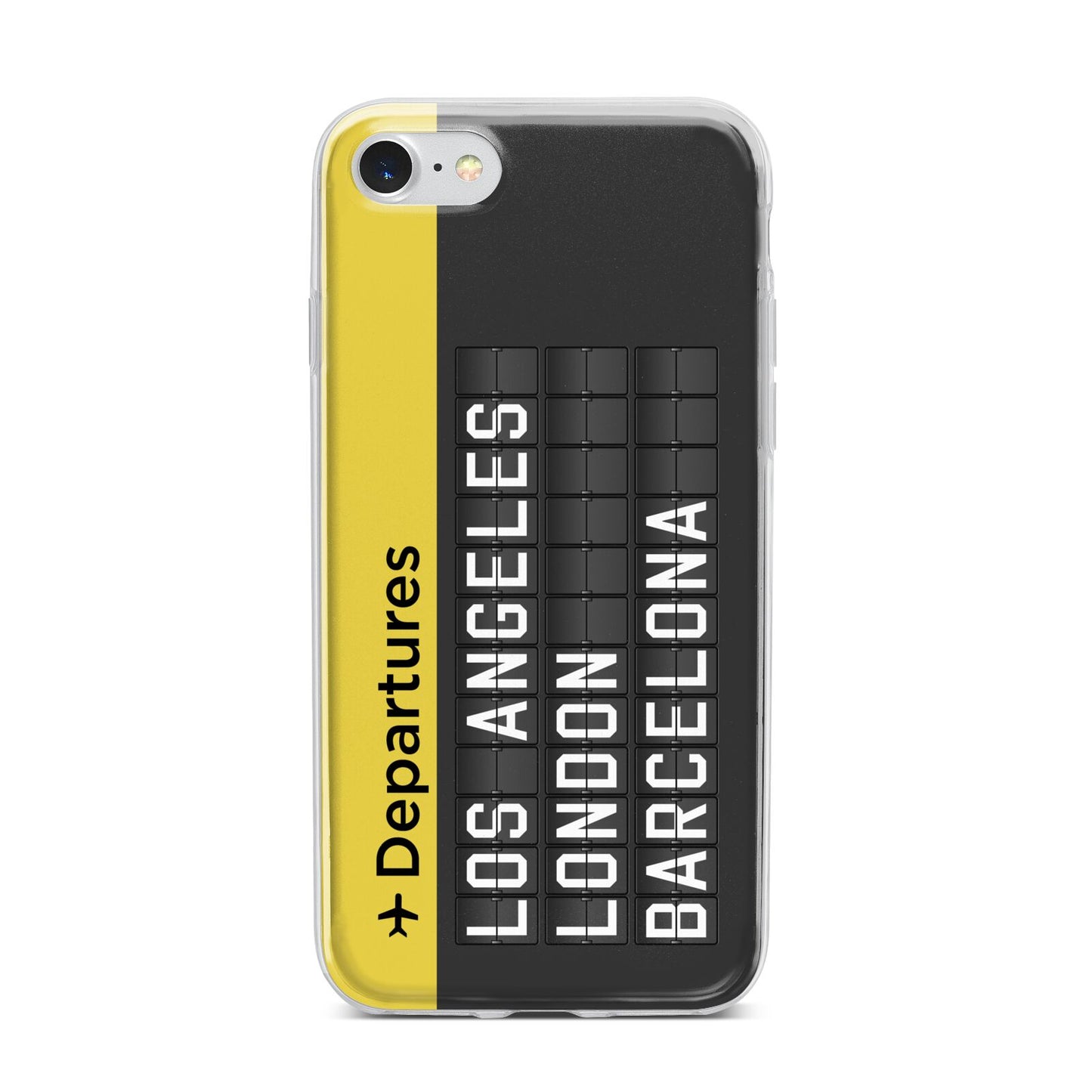 Airport Departures Board iPhone 7 Bumper Case on Silver iPhone