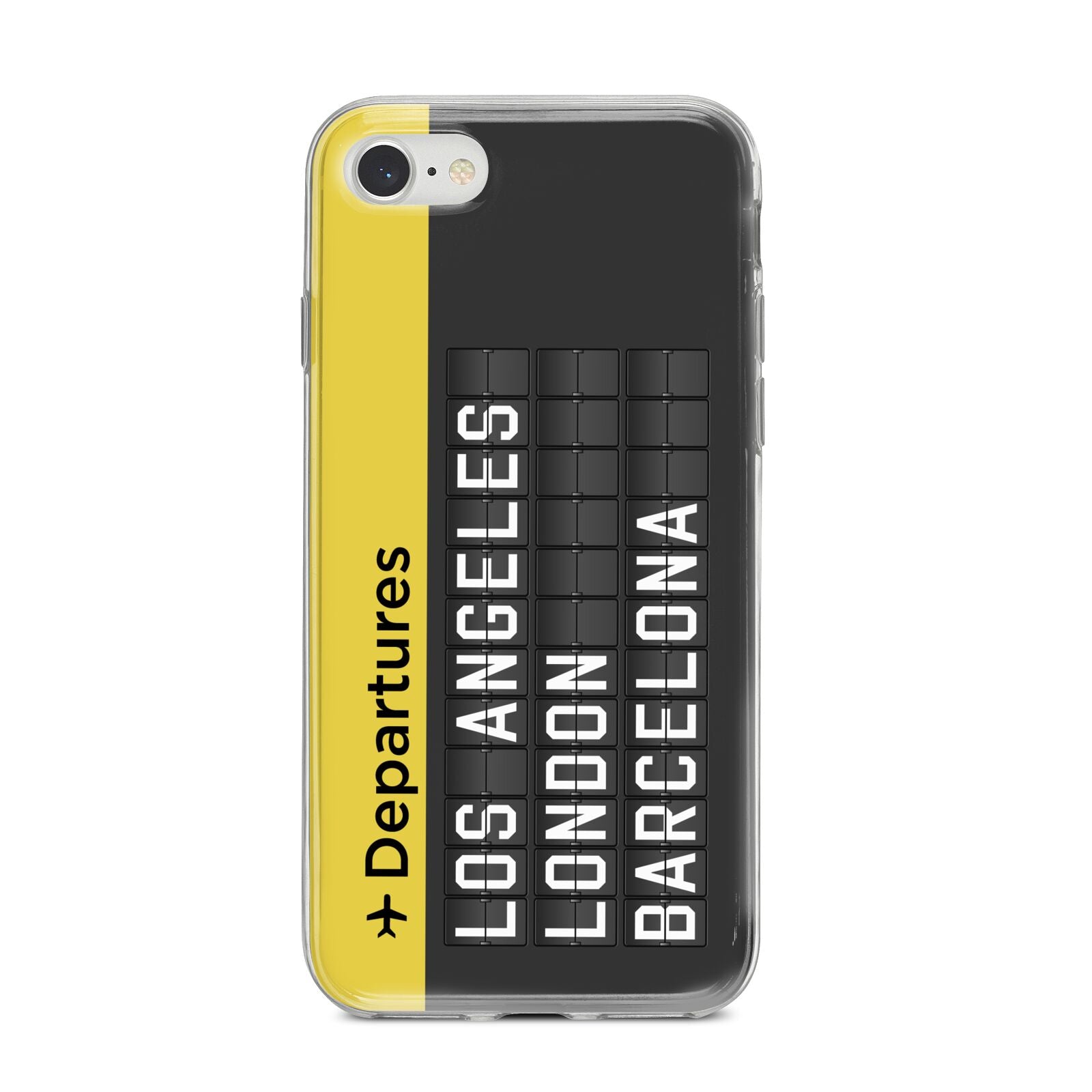 Airport Departures Board iPhone 8 Bumper Case on Silver iPhone
