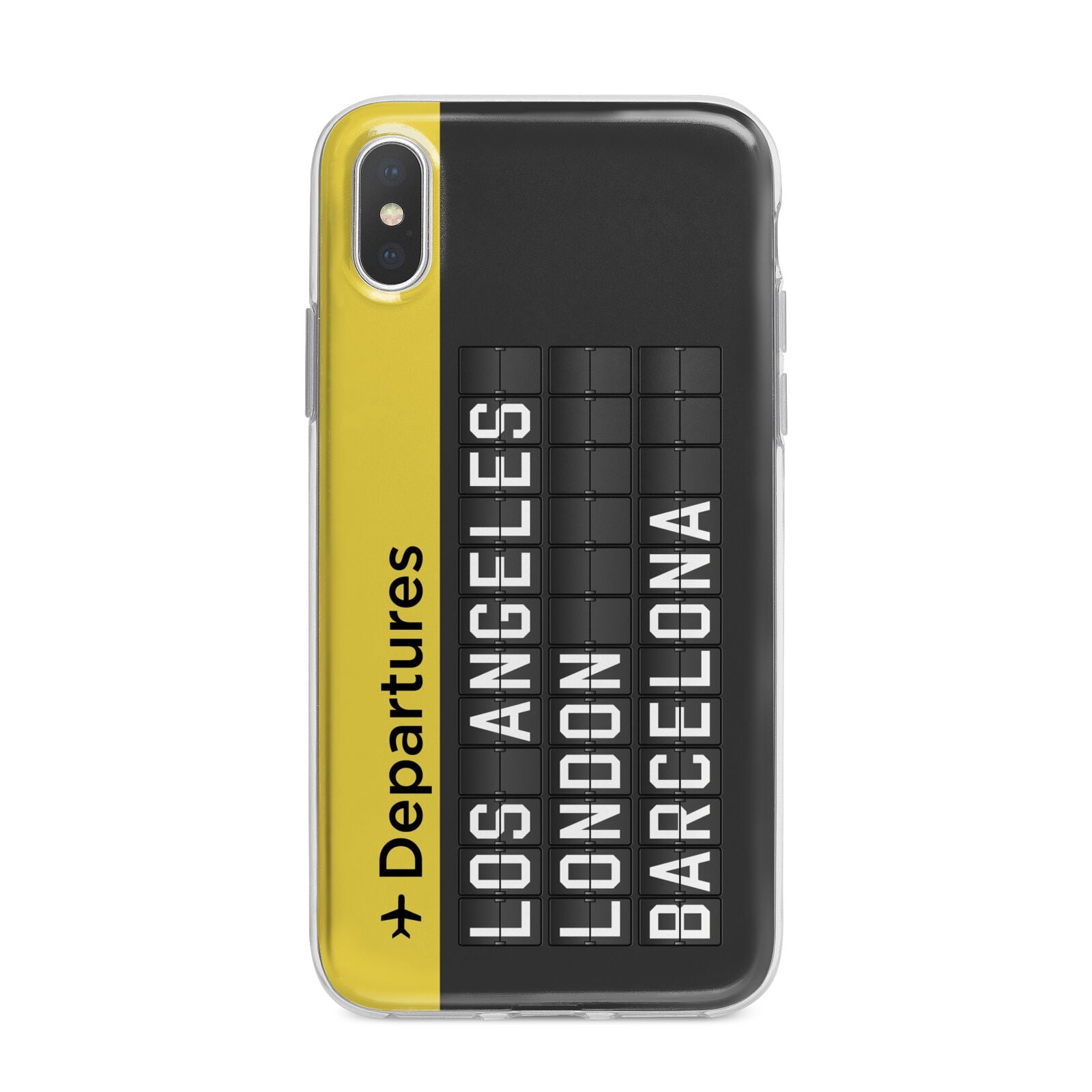 Airport Departures Board iPhone X Bumper Case on Silver iPhone Alternative Image 1