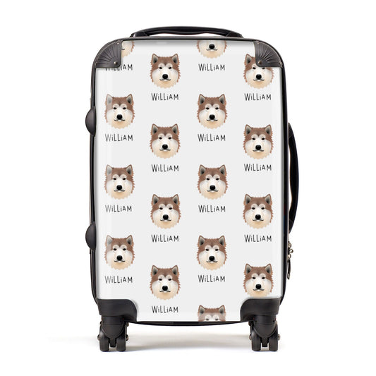 Alaskan Malamute Icon with Name Suitcase