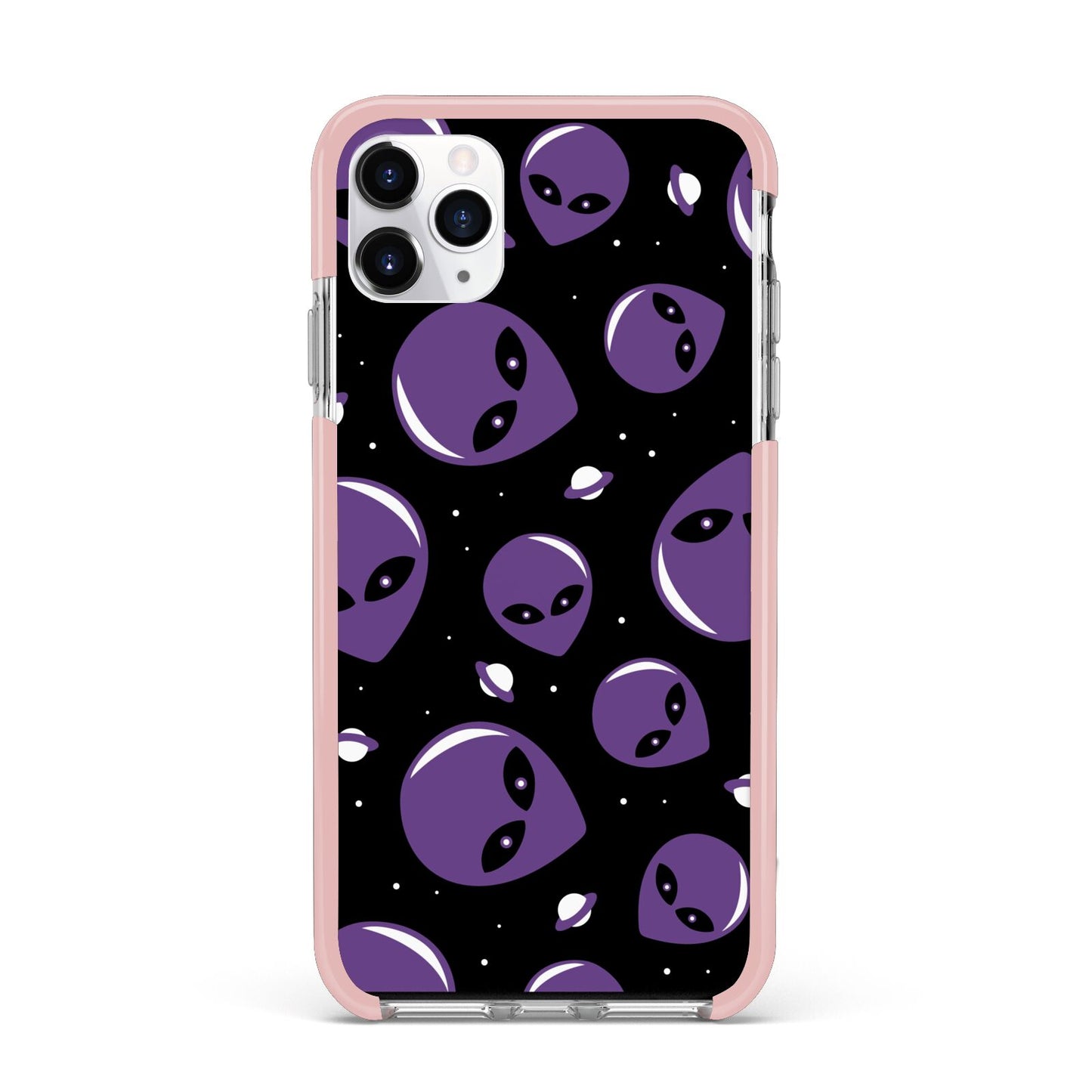 Alien Faces iPhone 11 Pro Max Impact Pink Edge Case