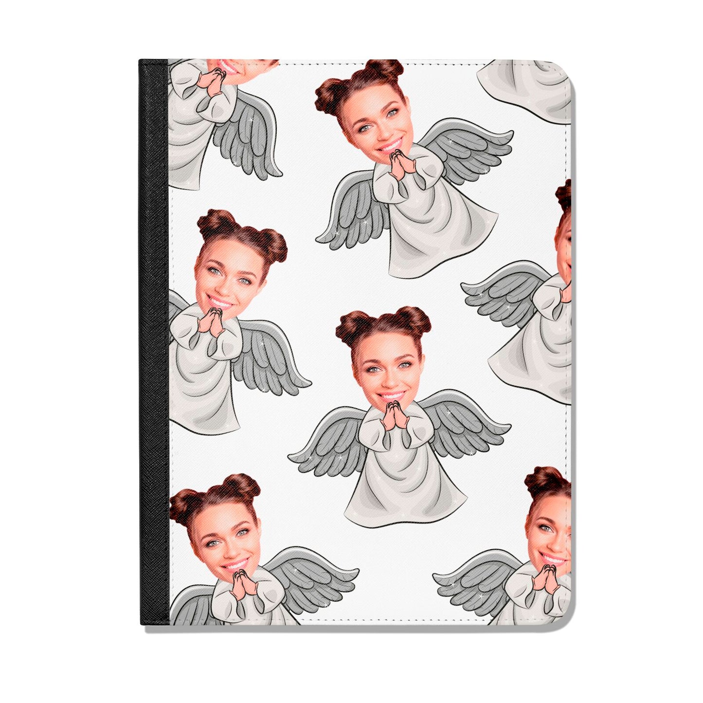 Angel Photo Face Apple iPad Leather Folio Case