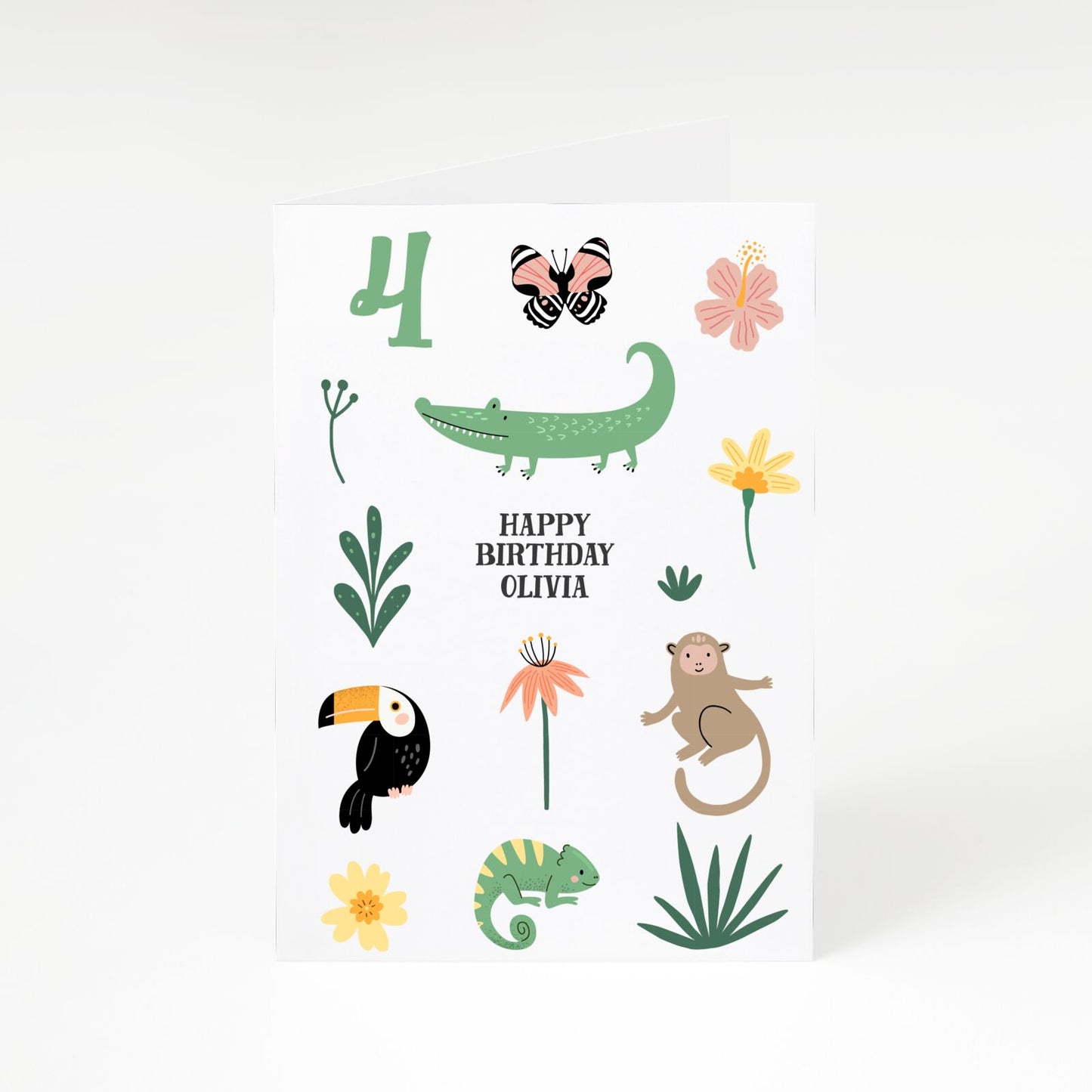 Animals Personalised Happy Birthday A5 Greetings Card
