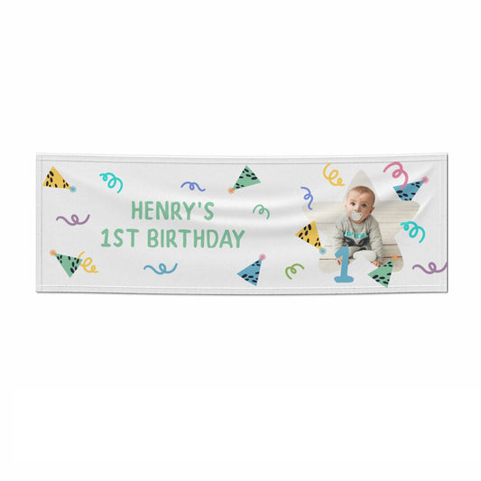 Any Age Happy Birthday Personalised Photo 6x2 Paper Banner