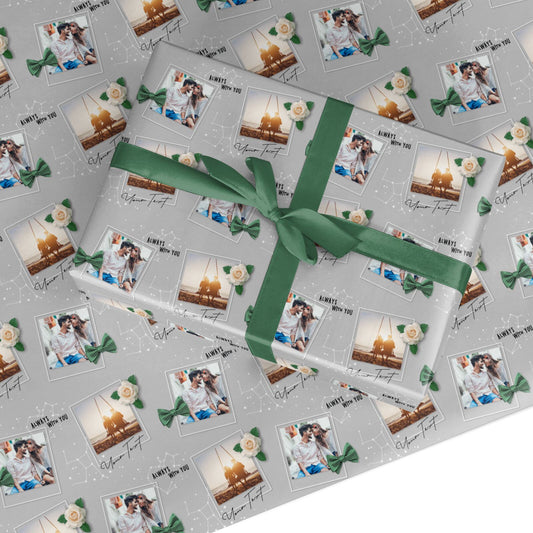 Astrology Photo Montage Upload with Text Custom Wrapping Paper