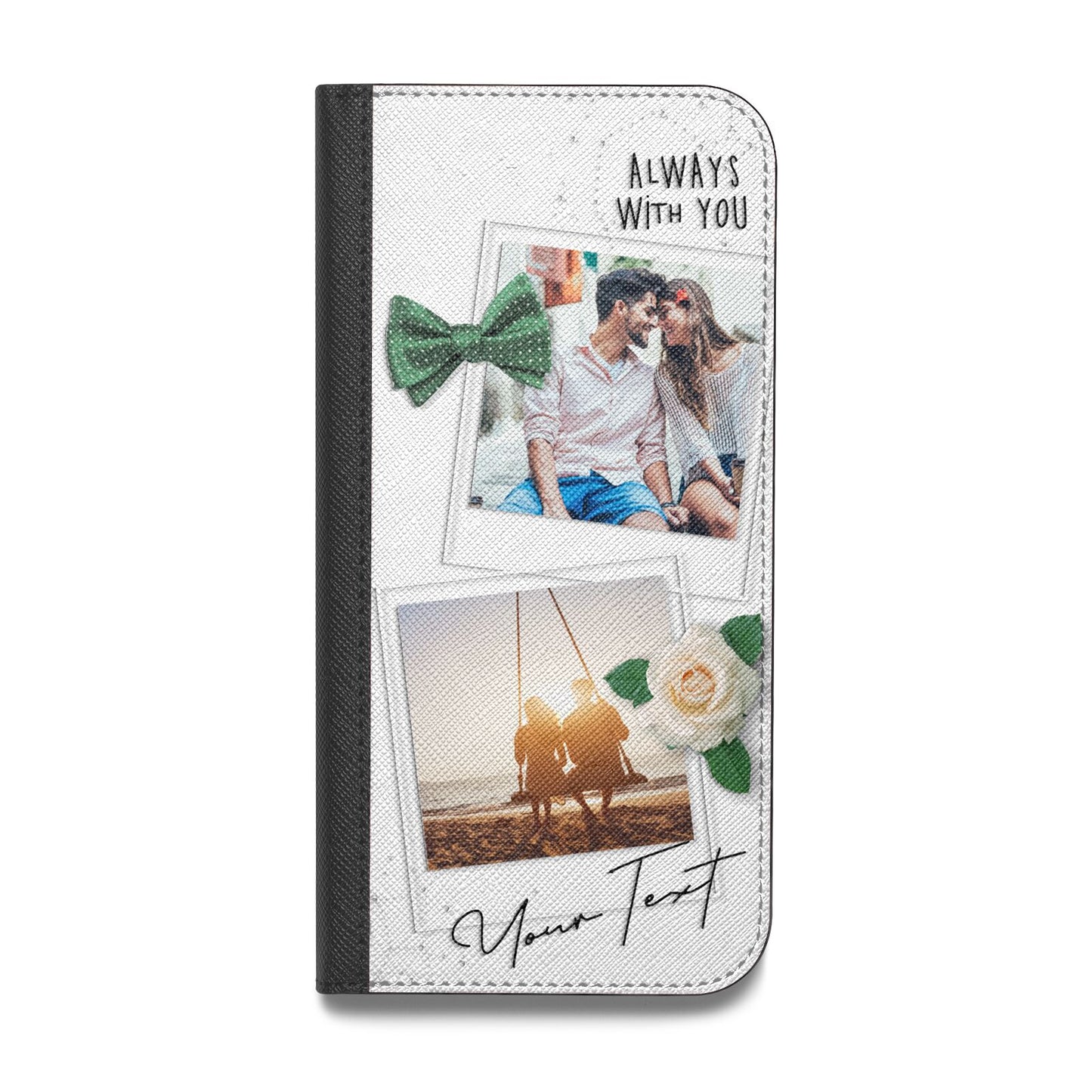 Astrology Photo Montage Upload with Text Vegan Leather Flip Samsung Case
