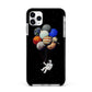 Astronaut Planet Balloons Apple iPhone 11 Pro Max in Silver with Black Impact Case