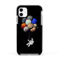 Astronaut Planet Balloons Apple iPhone 11 in White with Black Impact Case