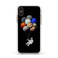 Astronaut Planet Balloons Apple iPhone Xs Impact Case White Edge on Gold Phone