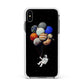 Astronaut Planet Balloons Apple iPhone Xs Max Impact Case White Edge on Black Phone