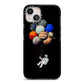 Astronaut Planet Balloons iPhone 13 Black Impact Case on Silver phone