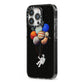 Astronaut Planet Balloons iPhone 13 Pro Black Impact Case Side Angle on Silver phone