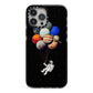 Astronaut Planet Balloons iPhone 13 Pro Max Black Impact Case on Silver phone