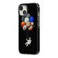 Astronaut Planet Balloons iPhone 14 Black Impact Case Side Angle on Silver phone
