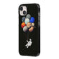 Astronaut Planet Balloons iPhone 14 Plus Black Impact Case Side Angle on Silver phone