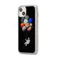Astronaut Planet Balloons iPhone 14 Plus Glitter Tough Case Starlight Angled Image