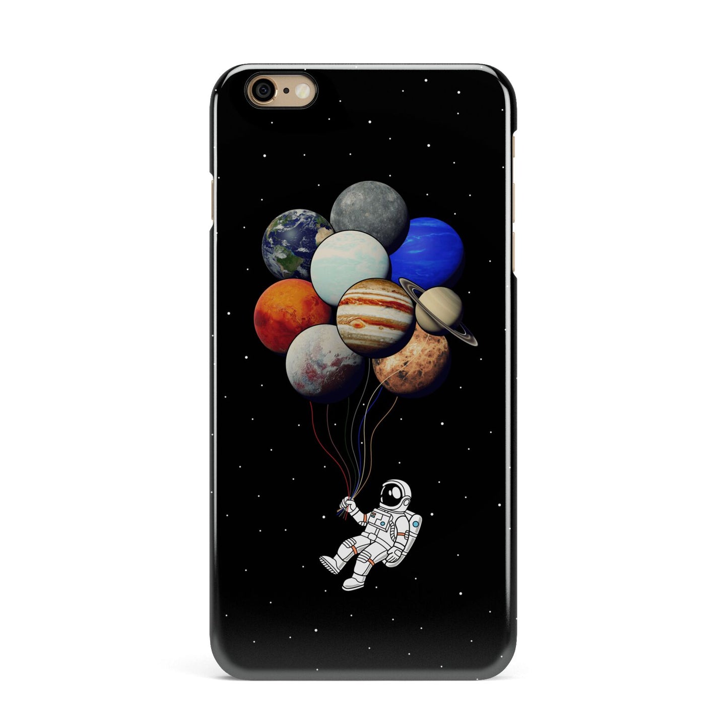 Astronaut Planet Balloons iPhone 6 Plus 3D Snap Case on Gold Phone