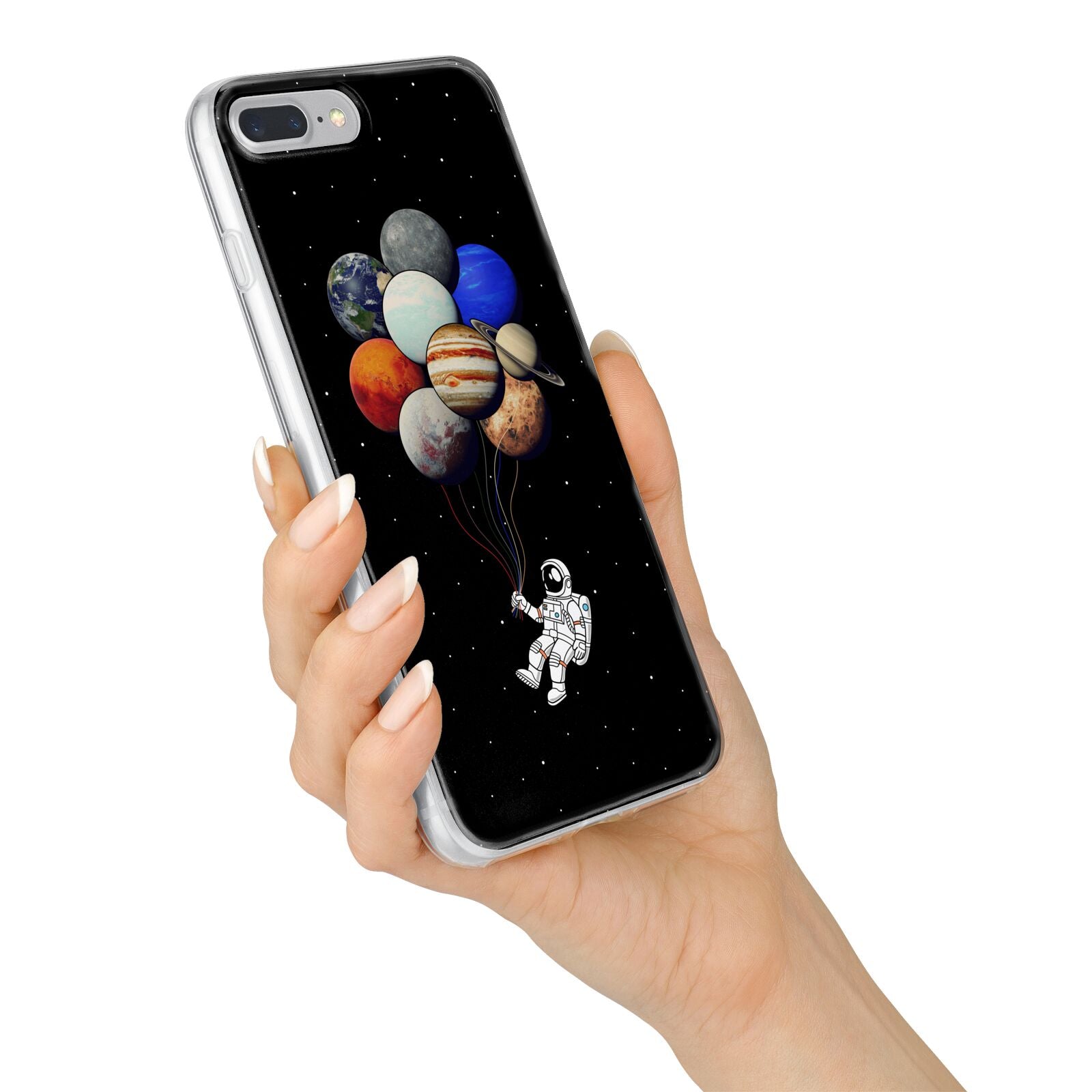 Astronaut Planet Balloons iPhone 7 Plus Bumper Case on Silver iPhone Alternative Image