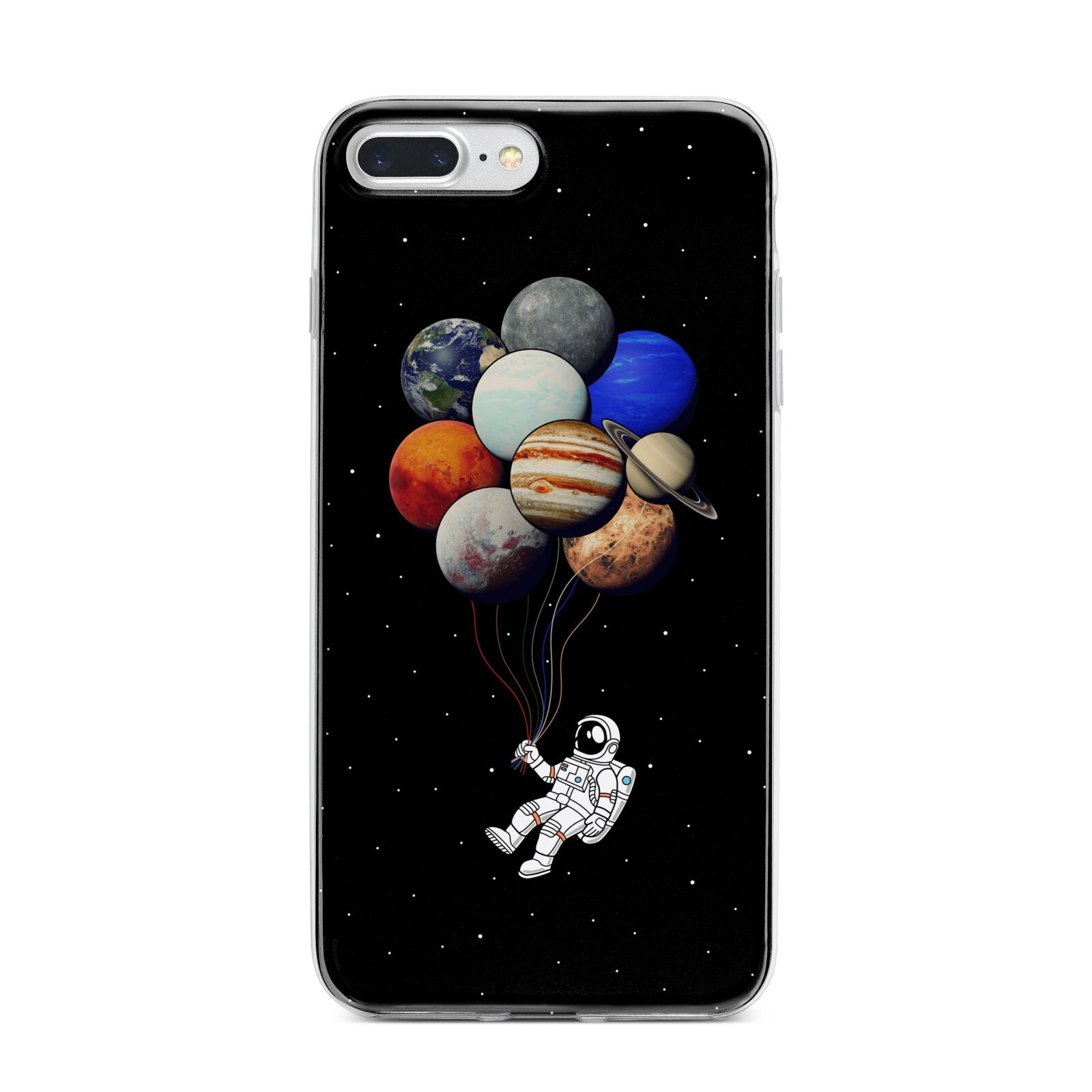 Astronaut Planet Balloons iPhone 7 Plus Bumper Case on Silver iPhone