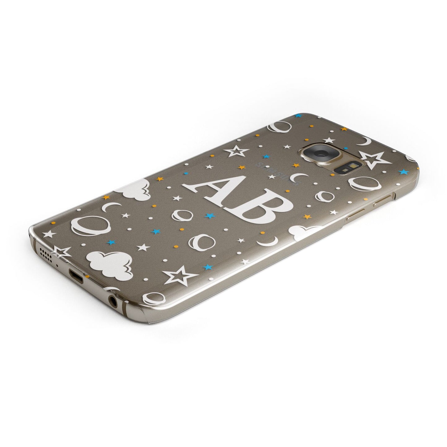 Astronomical Initials Protective Samsung Galaxy Case Angled Image