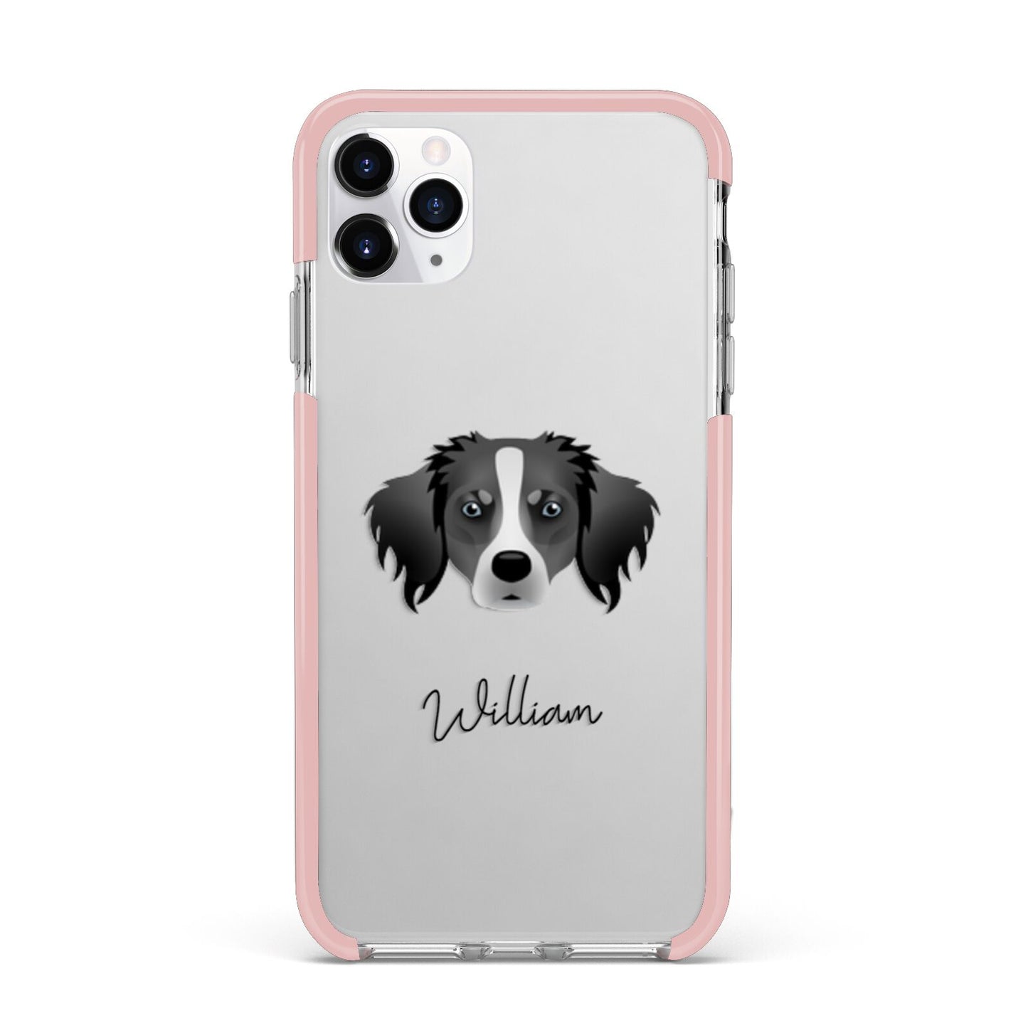 Australian Shepherd Personalised iPhone 11 Pro Max Impact Pink Edge Case