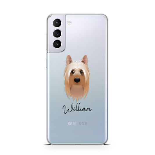 Australian Silky Terrier Personalised Samsung S21 Plus Phone Case