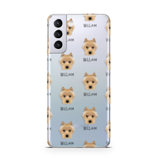 Australian Terrier Icon with Name Samsung S21 Plus Phone Case