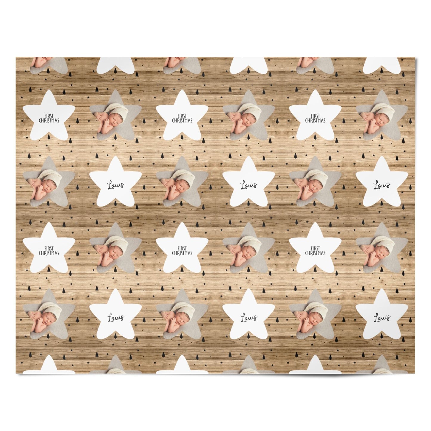 Baby Photo Upload Personalised Wrapping Paper Alternative