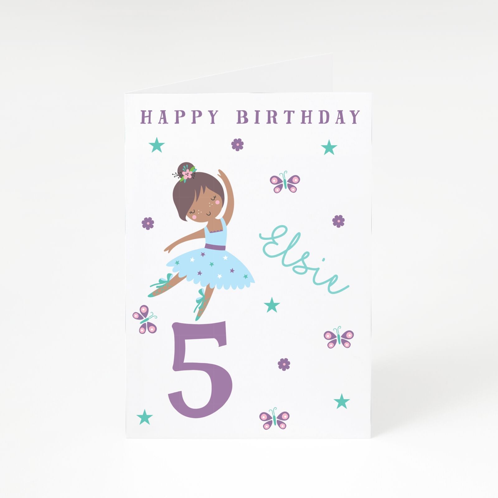 Ballerina Birthday Personalised A5 Greetings Card