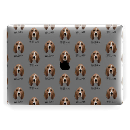 Basset Hound Icon with Name Apple MacBook Case