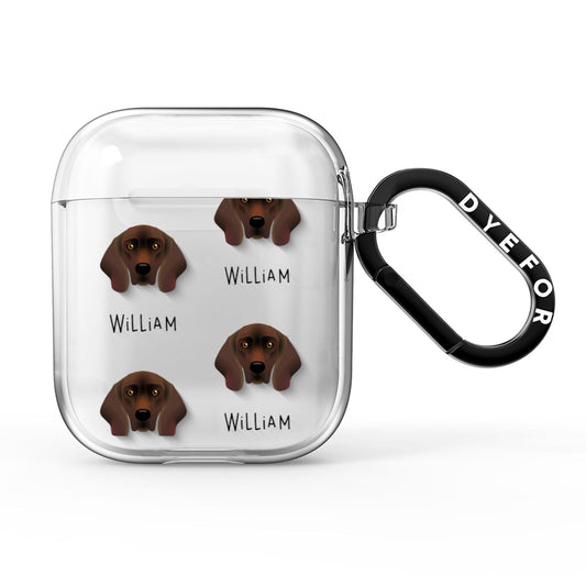 Bavarian Mountain Hound Icon with Name AirPods Clear Case