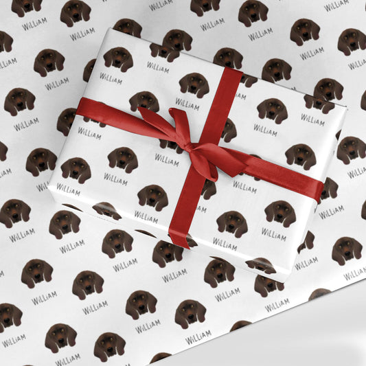 Bavarian Mountain Hound Icon with Name Custom Wrapping Paper