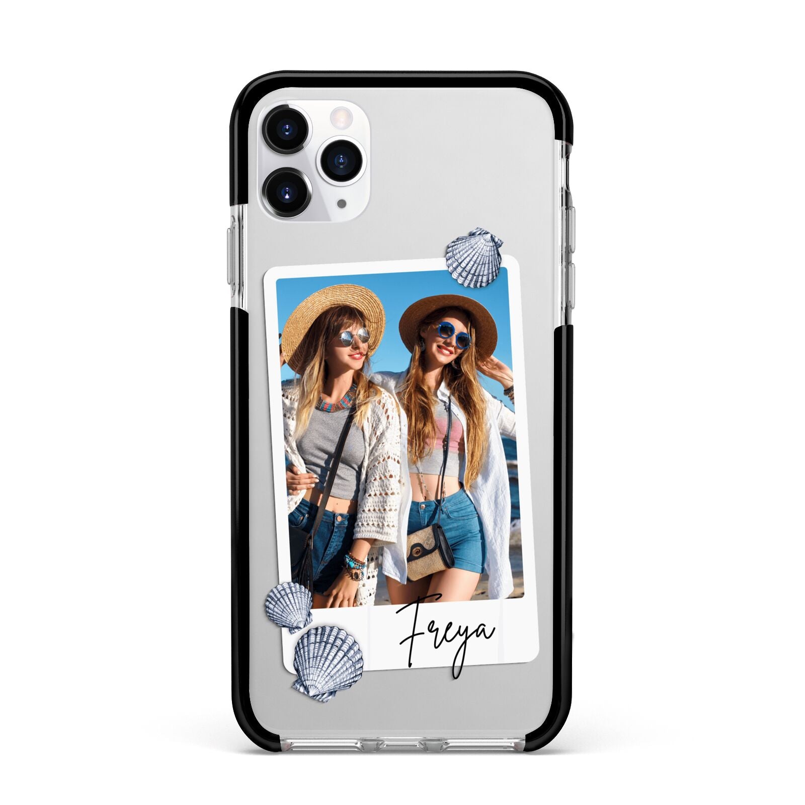 Beach Photo Apple iPhone 11 Pro Max in Silver with Black Impact Case