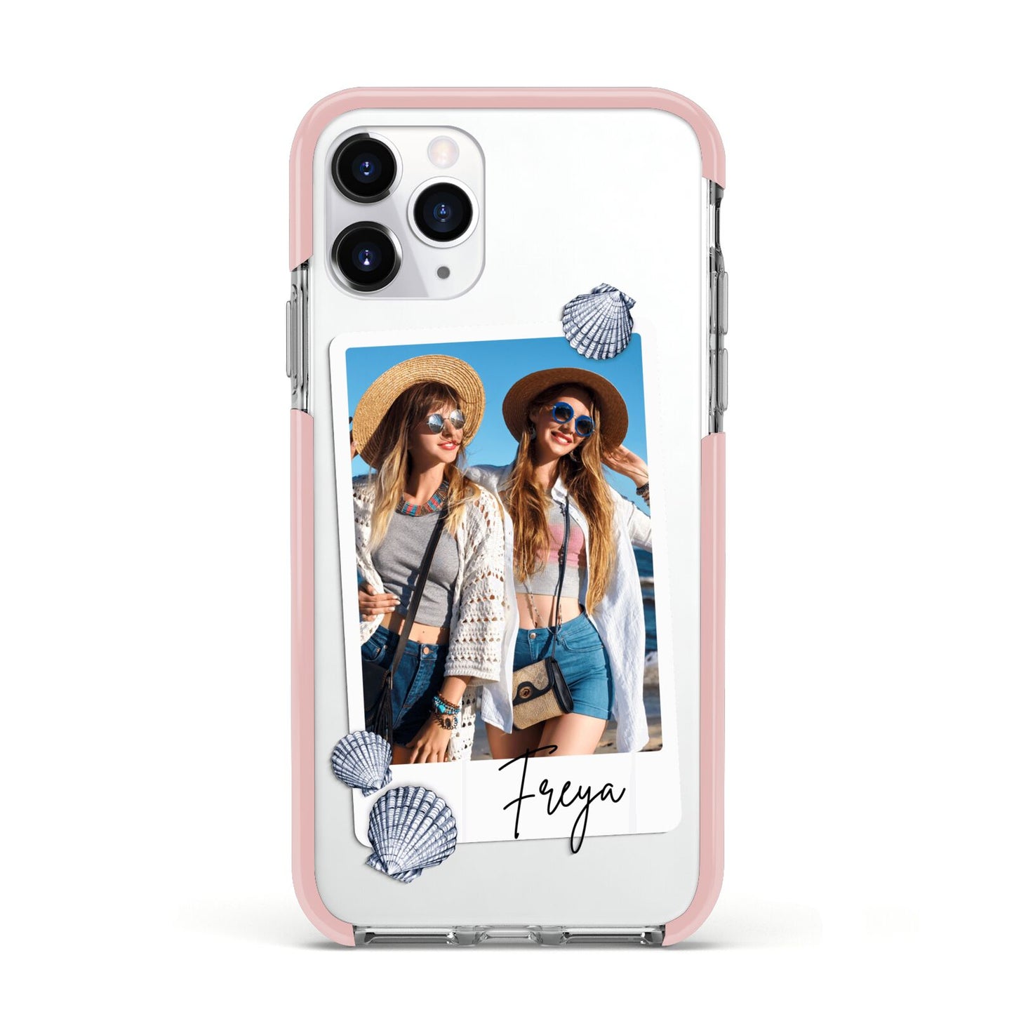 Beach Photo Apple iPhone 11 Pro in Silver with Pink Impact Case
