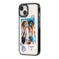 Beach Photo iPhone 14 Black Impact Case Side Angle on Silver phone