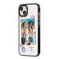 Beach Photo iPhone 14 Plus Black Impact Case Side Angle on Silver phone