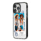 Beach Photo iPhone 14 Pro Max Black Impact Case Side Angle on Silver phone