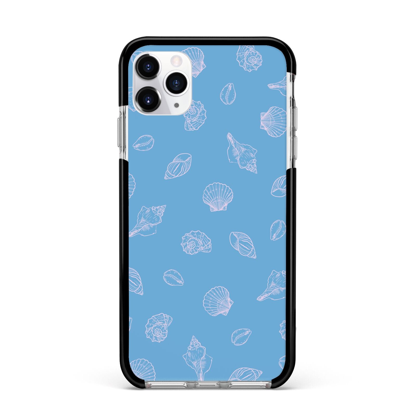 Beach Shell Apple iPhone 11 Pro Max in Silver with Black Impact Case